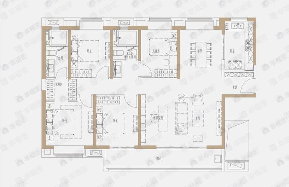 武地融创御央首府4室2厅2卫户型图