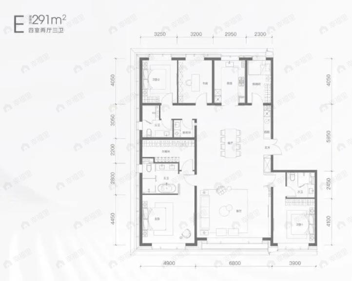 融创壹号院4室2厅3卫户型图