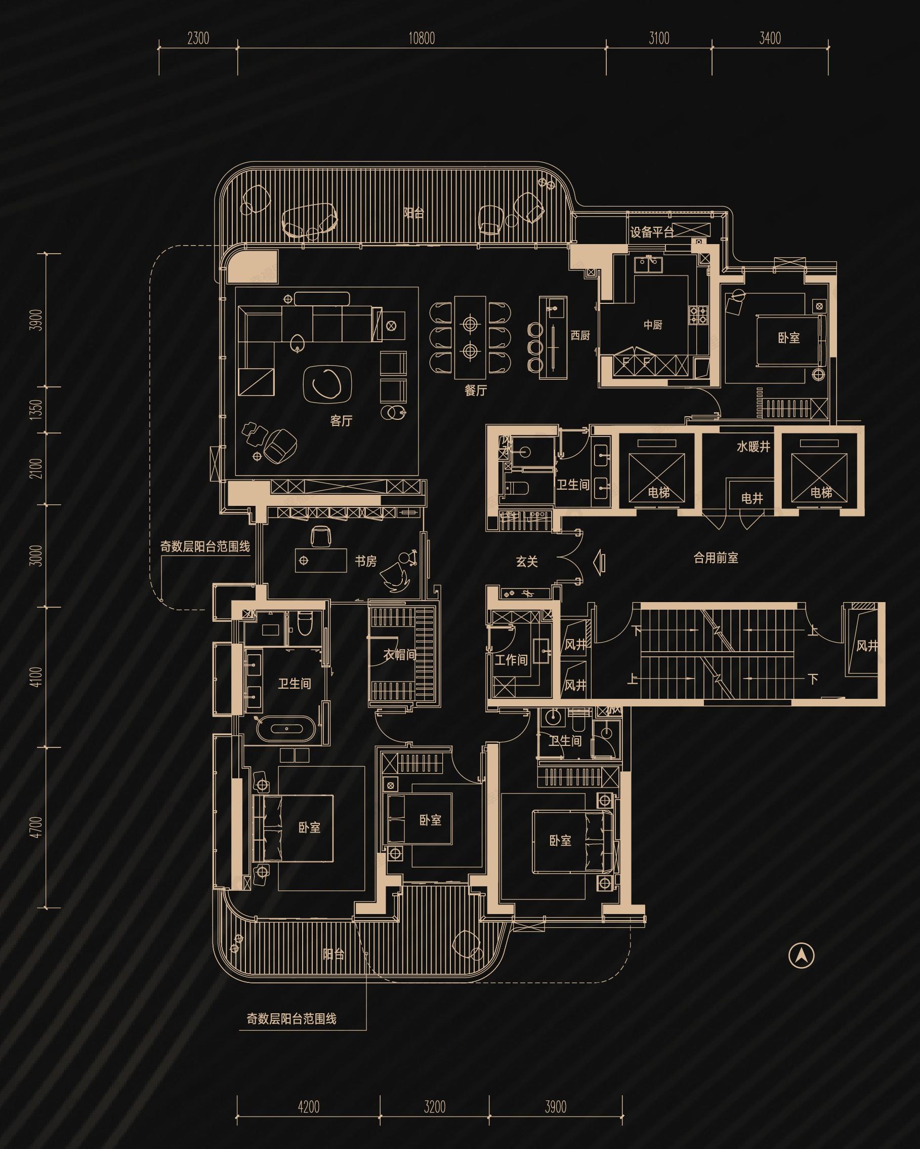 未来·天奕5室2厅3卫户型图