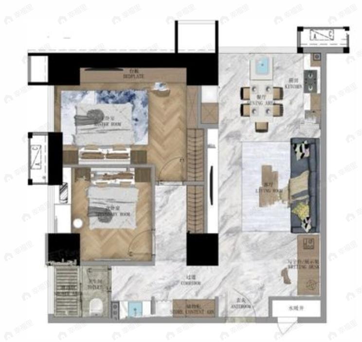 赛格中京坊2室2厅1卫户型图