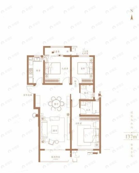 天地源·蘭樾坊3室2厅2卫户型图