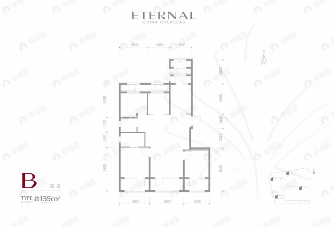 4室2厅2卫建面135平户型图
