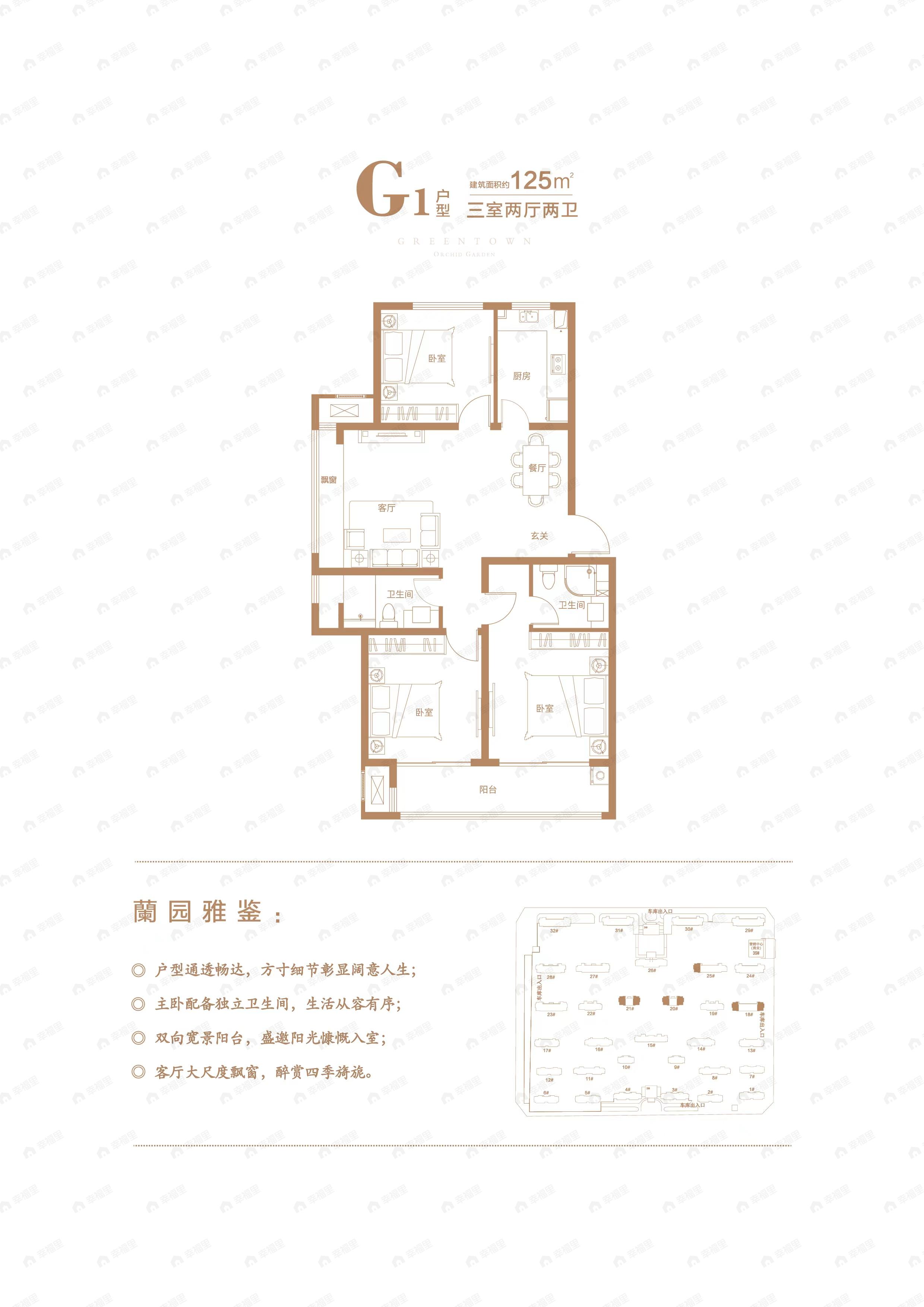 3室2厅2卫建面125平undefined户型图
