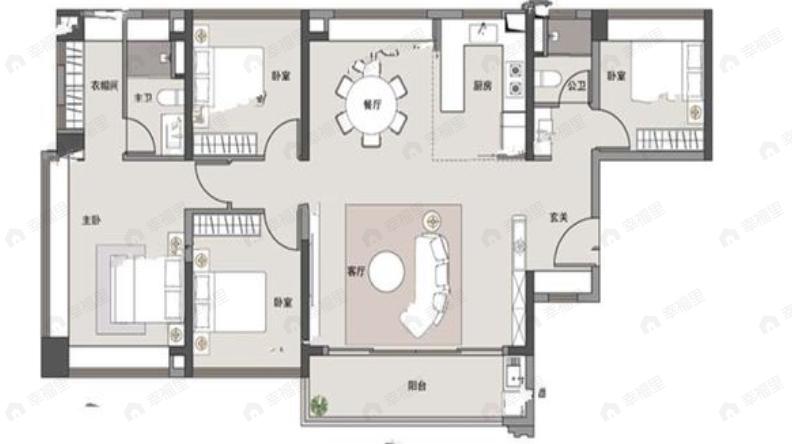 国贸云上4室2厅2卫户型图