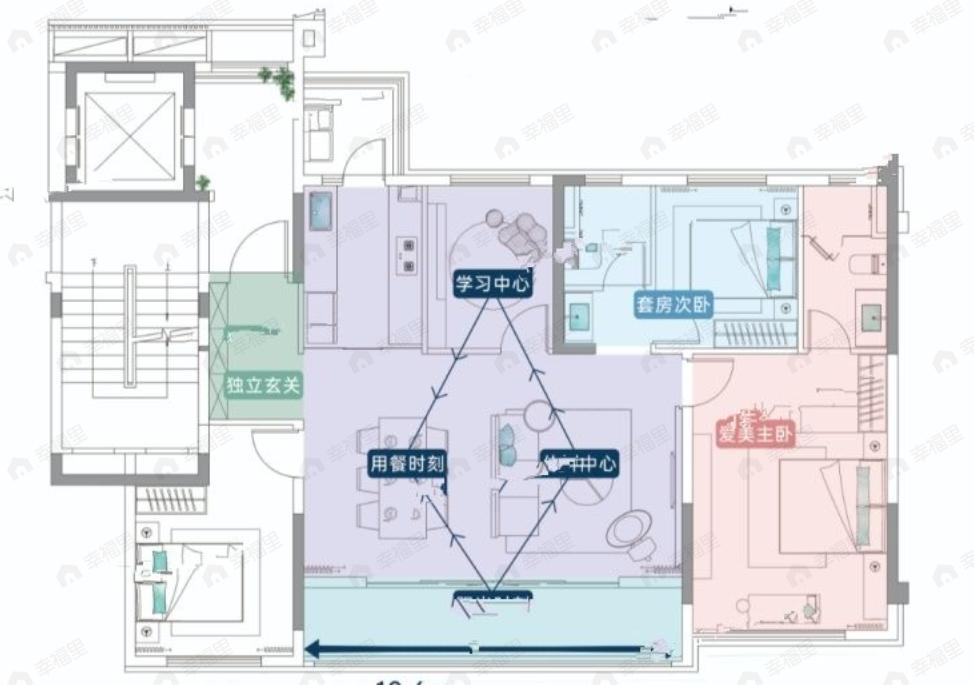 越秀湖与白4室2厅2卫户型图