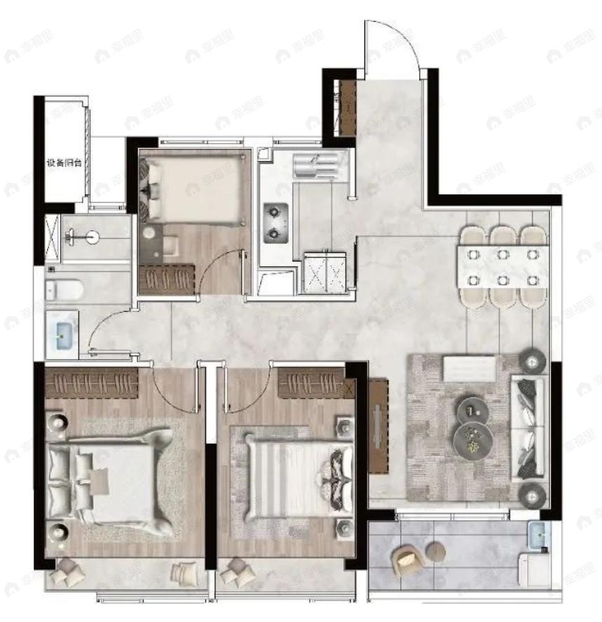 绿城桂语江南3室2厅1卫户型图