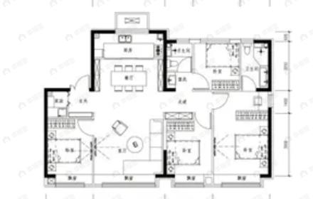 住总山澜樾府4室2厅2卫户型图