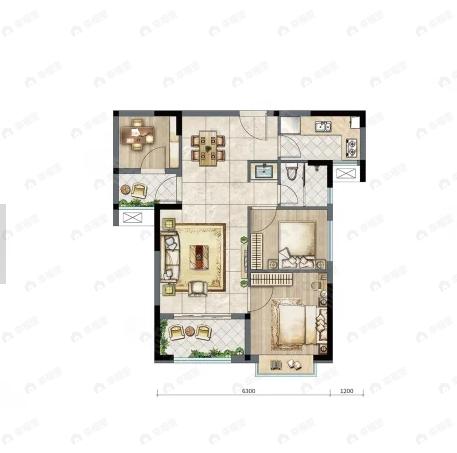 海投云山郡3室2厅1卫户型图