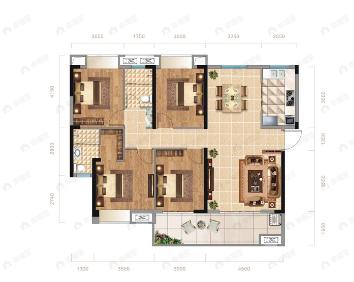 交投明珠府4室2厅2卫户型图