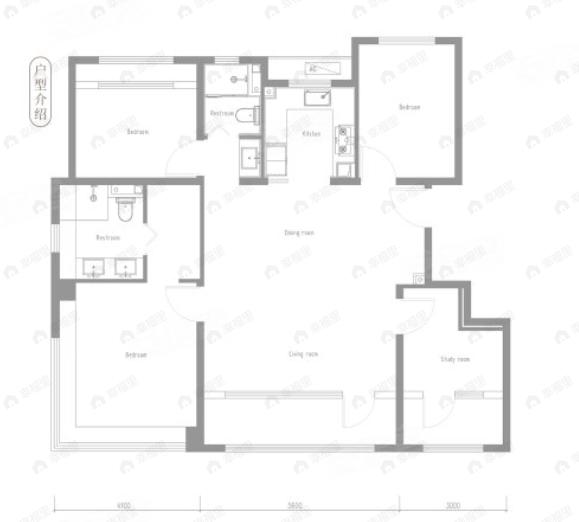 4室2厅2卫建面135平户型图