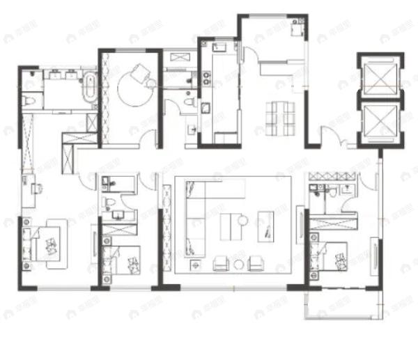 曲江唐顿庄园4室2厅4卫户型图