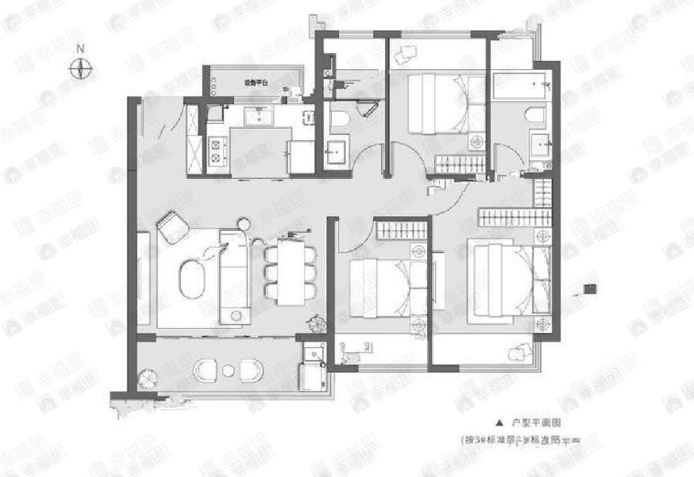 澄阳四季云庭3室2厅2卫户型图