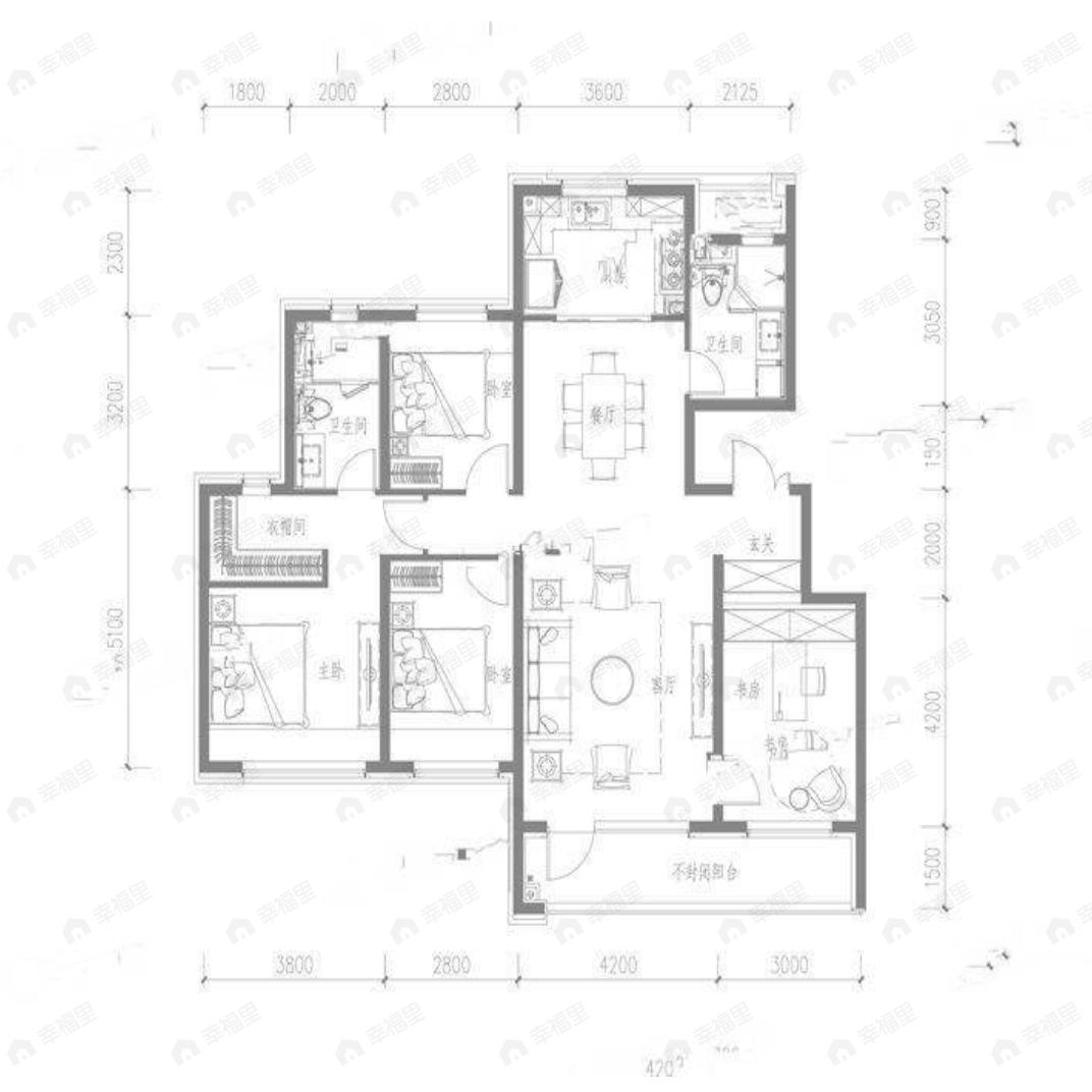 融创观澜壹号4室2厅2卫户型图