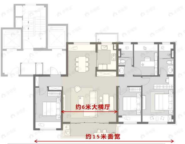 万科瑧湾汇3室2厅2卫户型图