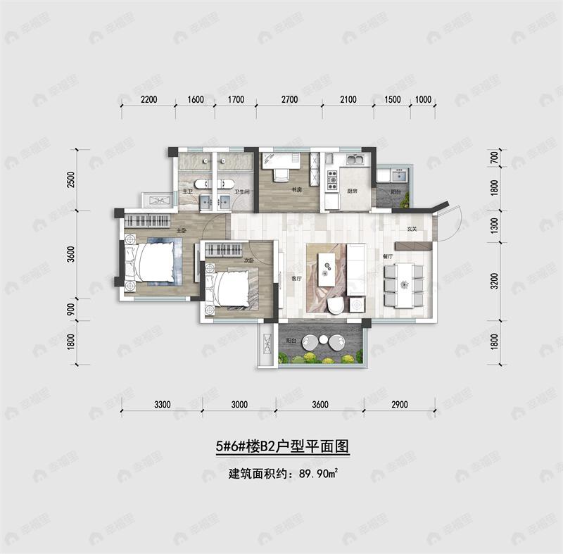 优筑河东天骄院3室2厅2卫户型图