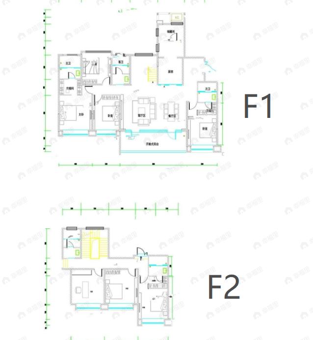 7室2厅5卫建面319平北|南户型图