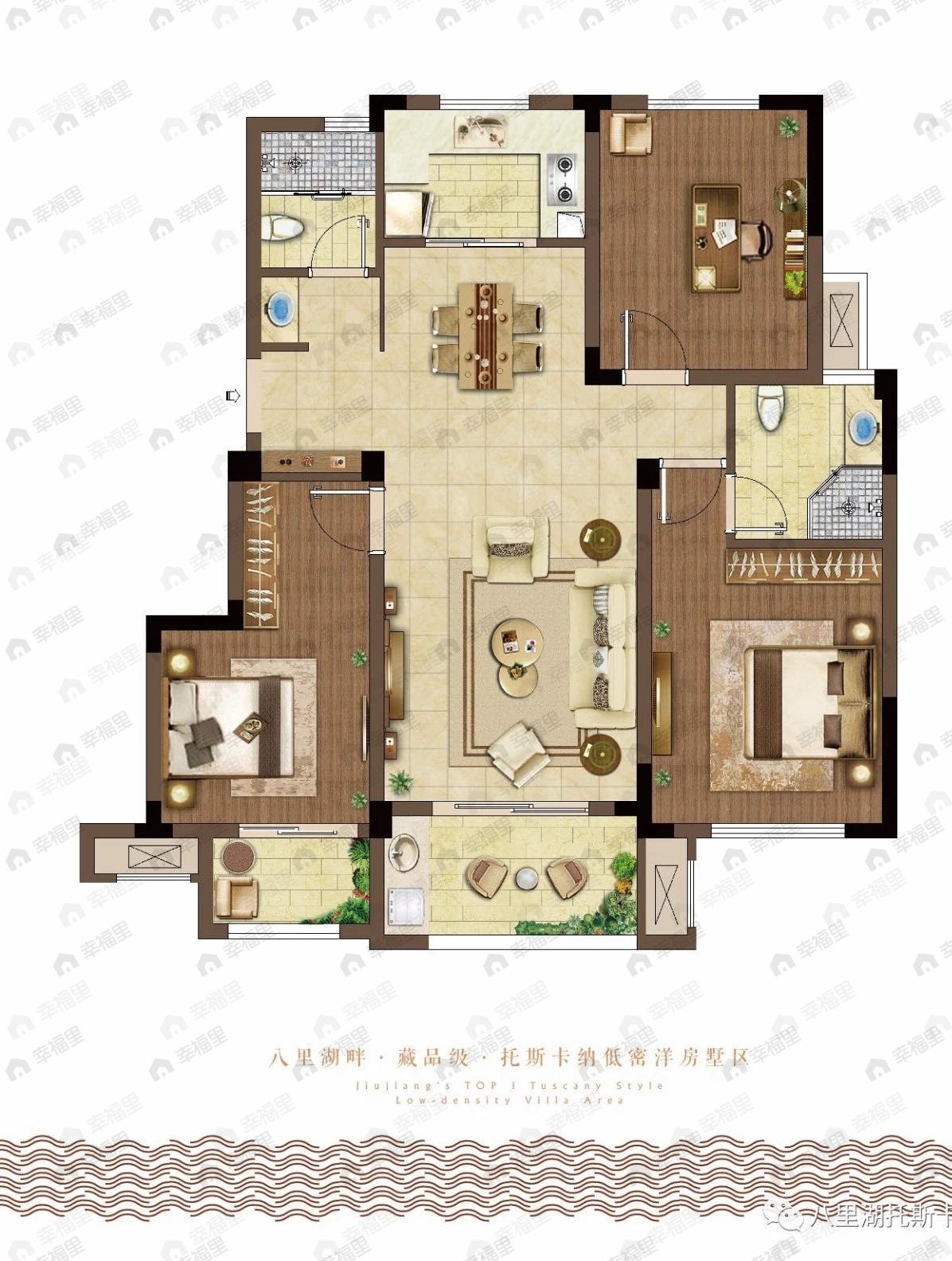 3室2厅2卫建面101m²南户型图