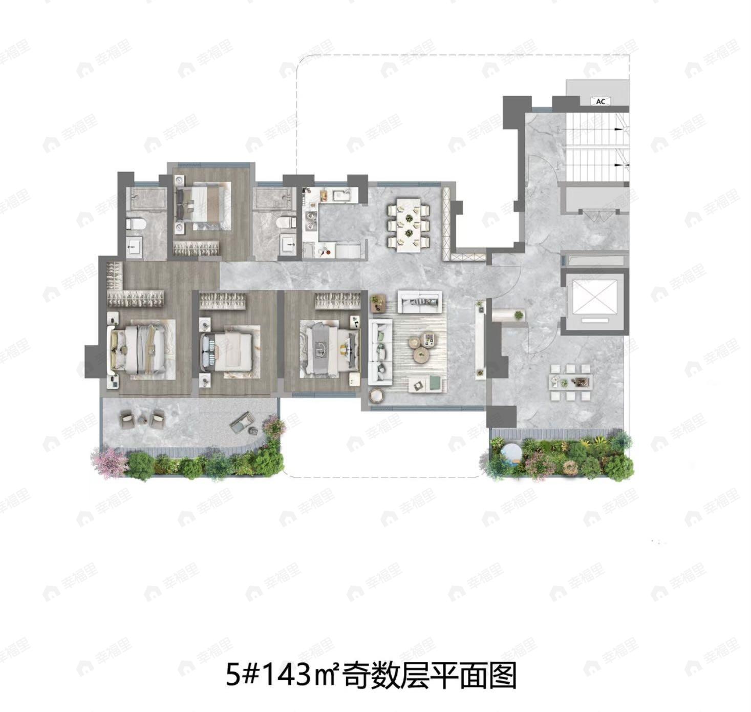 4室2厅2卫建面143平undefined户型图