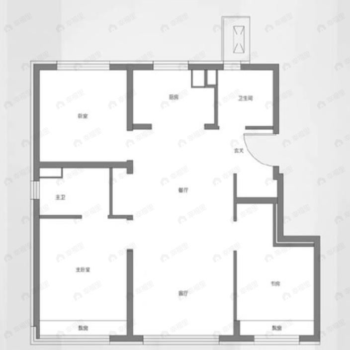 中海富华里3室2厅2卫户型图