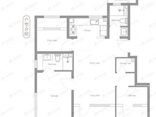 3室2厅2卫建面96平户型图