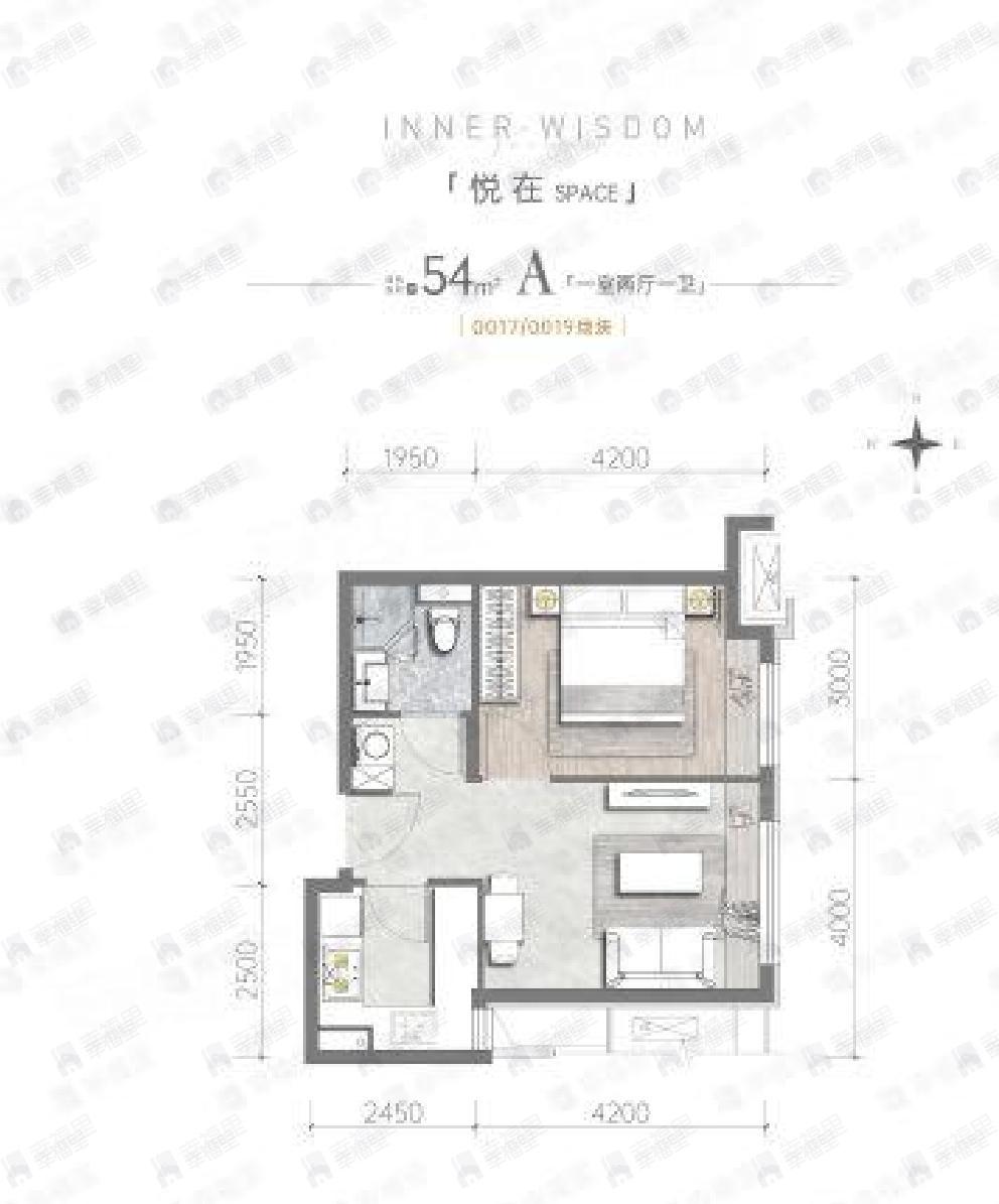 中建学府印悦二期1室2厅1卫户型图
