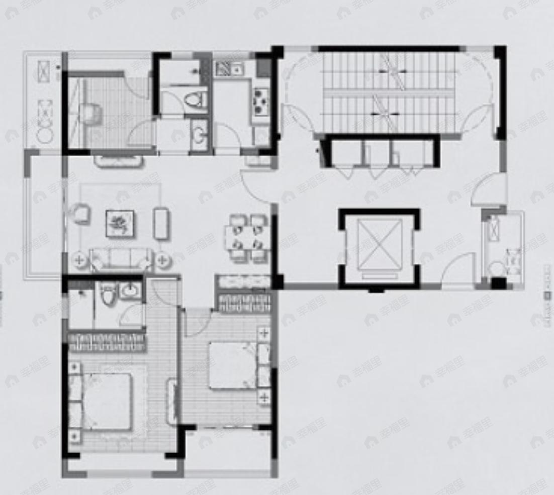 招商德信博悦湾3室2厅2卫户型图