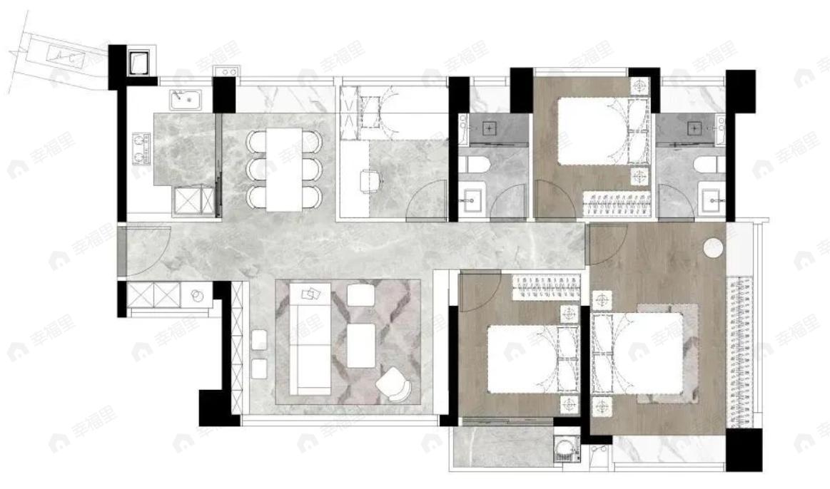 建发首开金茂云启东方4室2厅2卫户型图