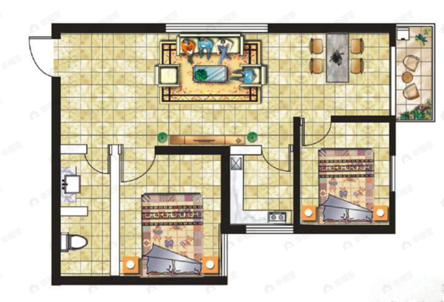 皇城九号2室2厅1卫户型图