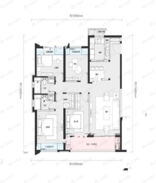 4室2厅2卫建面143平户型图