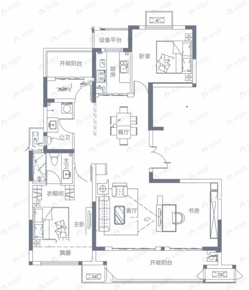 山水云庭4室2厅2卫户型图