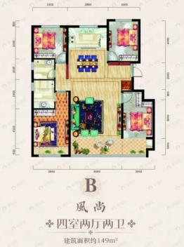 4室2厅2卫建面149平户型图