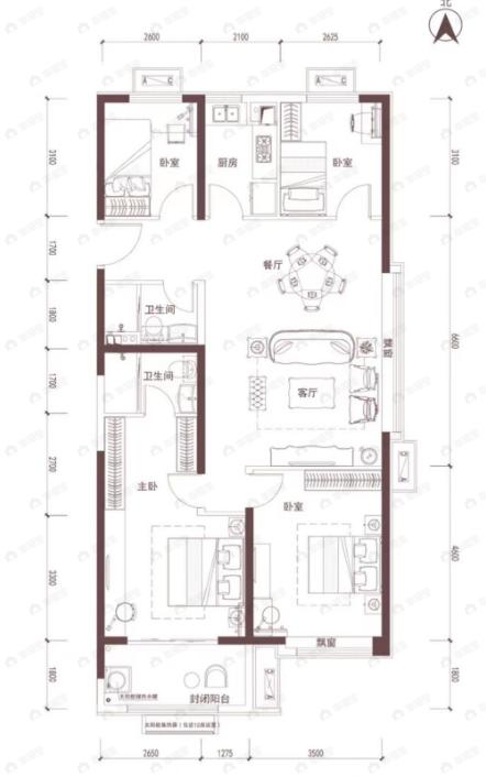 太原碧桂园凤凰城4室2厅2卫户型图