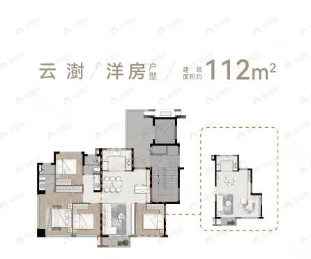 联发环岛新澍4室2厅2卫户型图