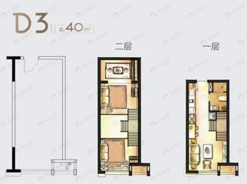 中梁云都汇2室1厅1卫户型图