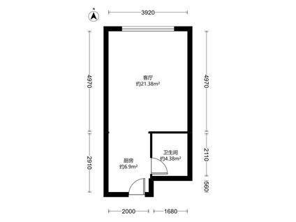 北京中弘北京像素(南区)1室1厅48.91平低楼层/共23层