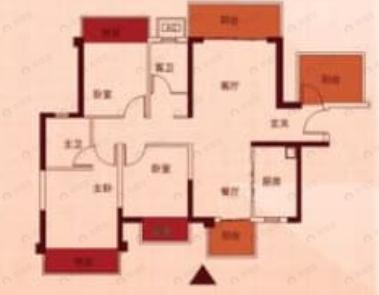 天隆江湾学府4室2厅2卫户型图