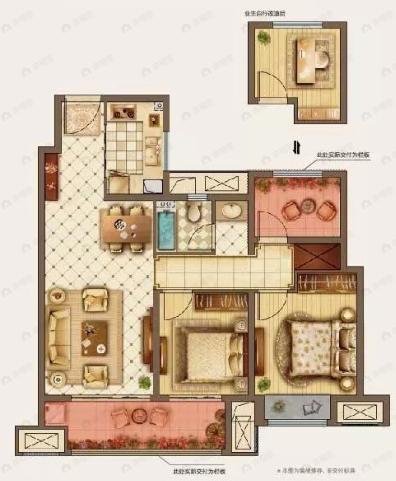 新城十里锦绣3室2厅1卫户型图