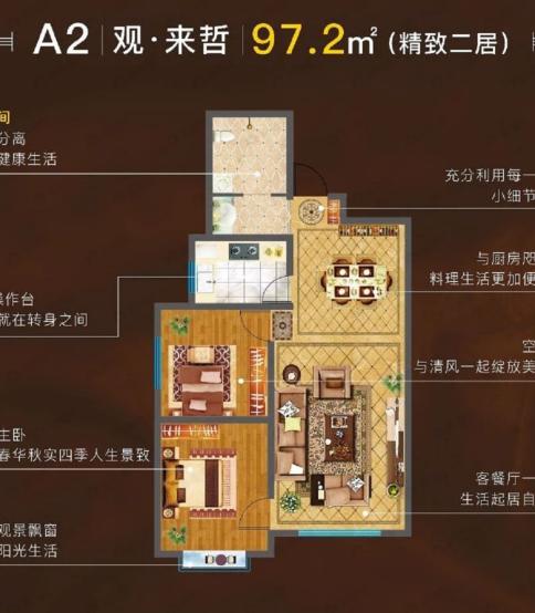 和興北城大观2室2厅1卫户型图