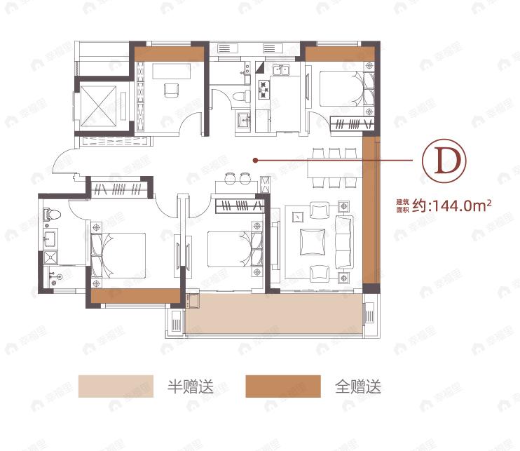财富世家4室2厅2卫户型图