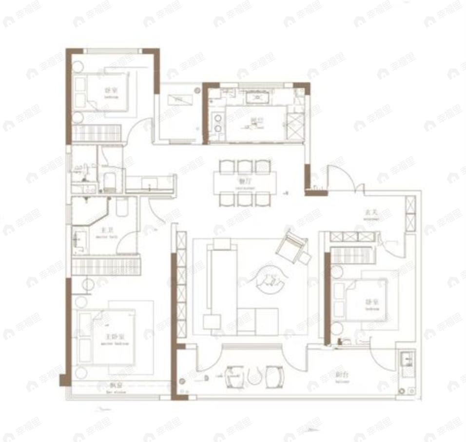 越秀·青铁｜和樾府3室2厅2卫户型图