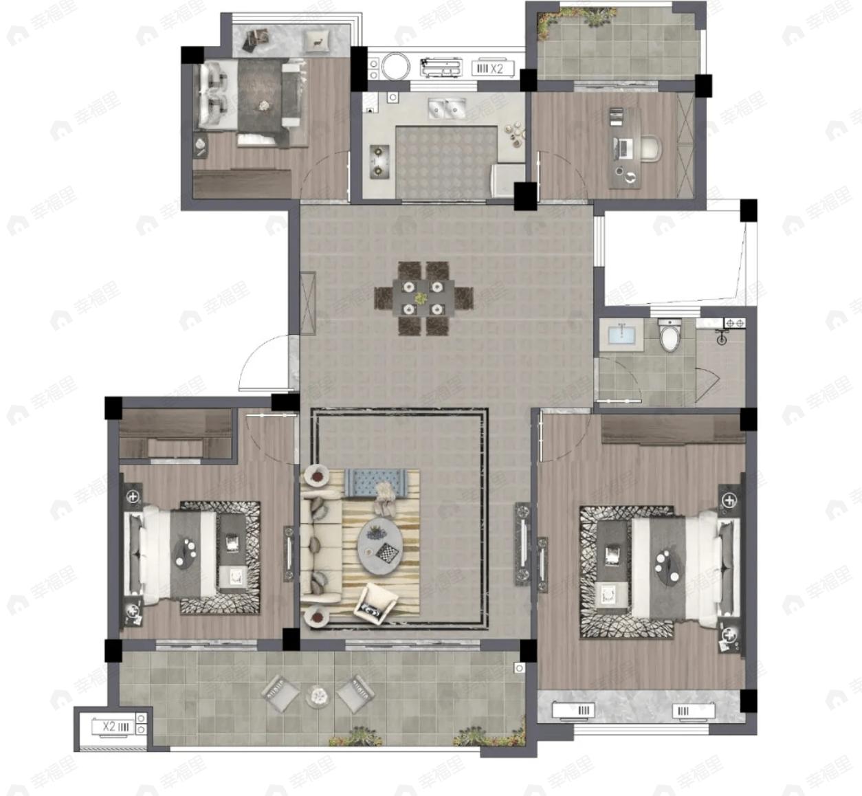 颐和山庄4室2厅1卫户型图