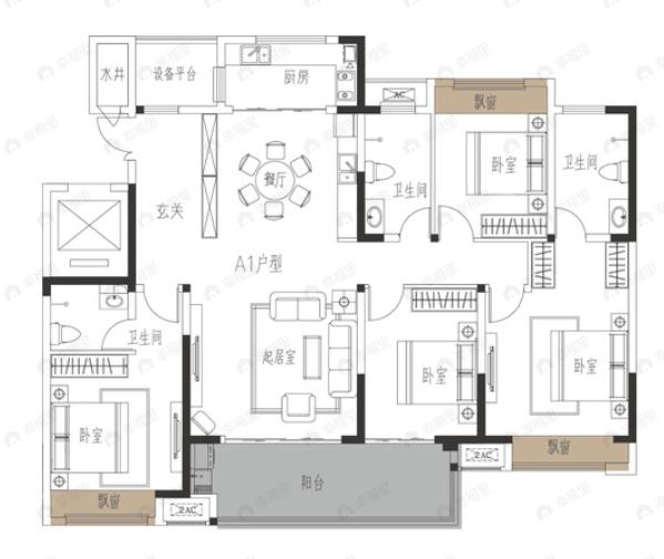 盛隆涅阳府4室2厅3卫户型图