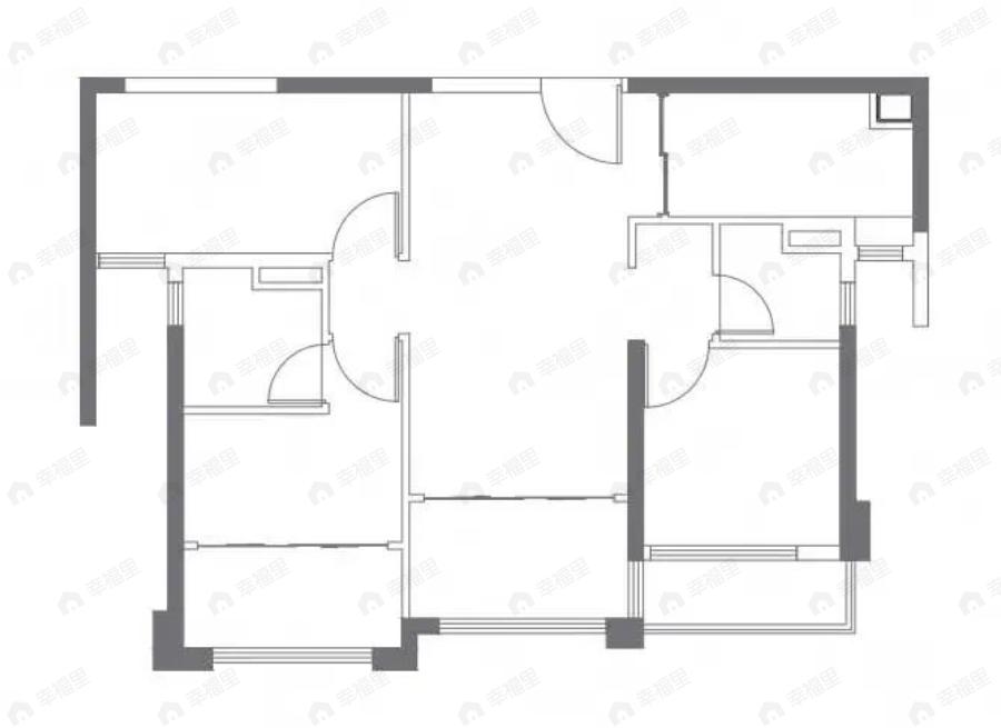 中海峯汇里3室2厅2卫户型图