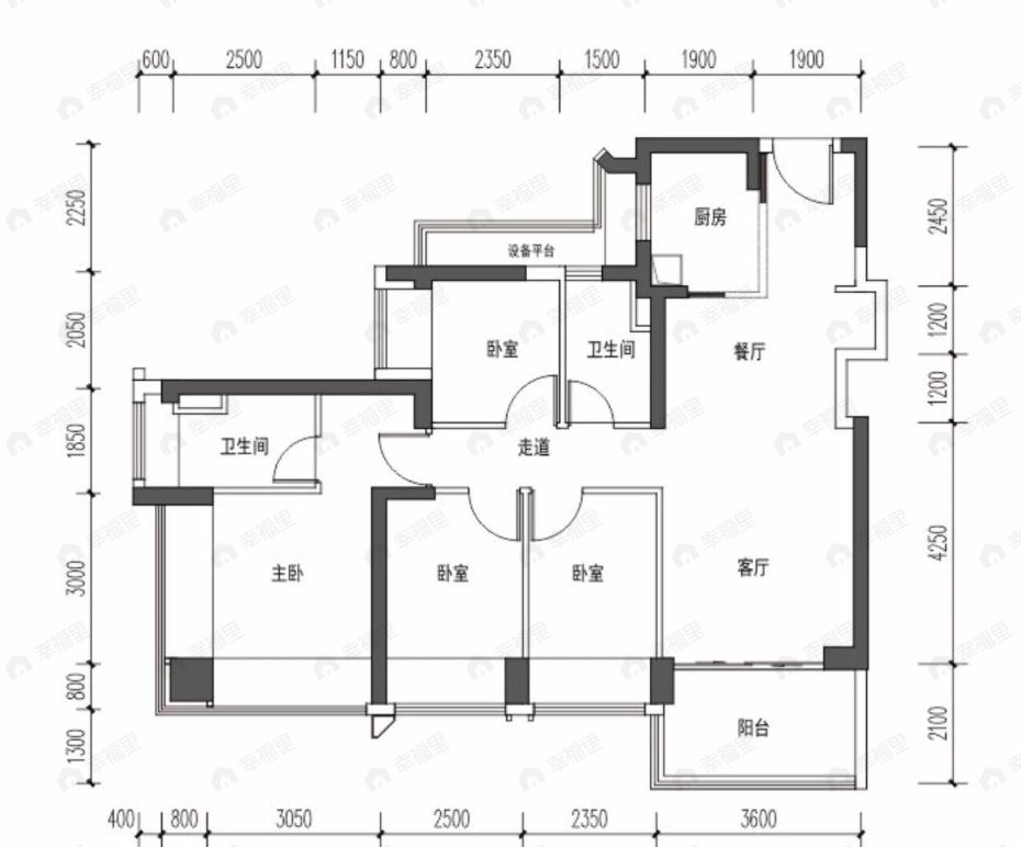 金光华溪山禾玺4室2厅2卫户型图