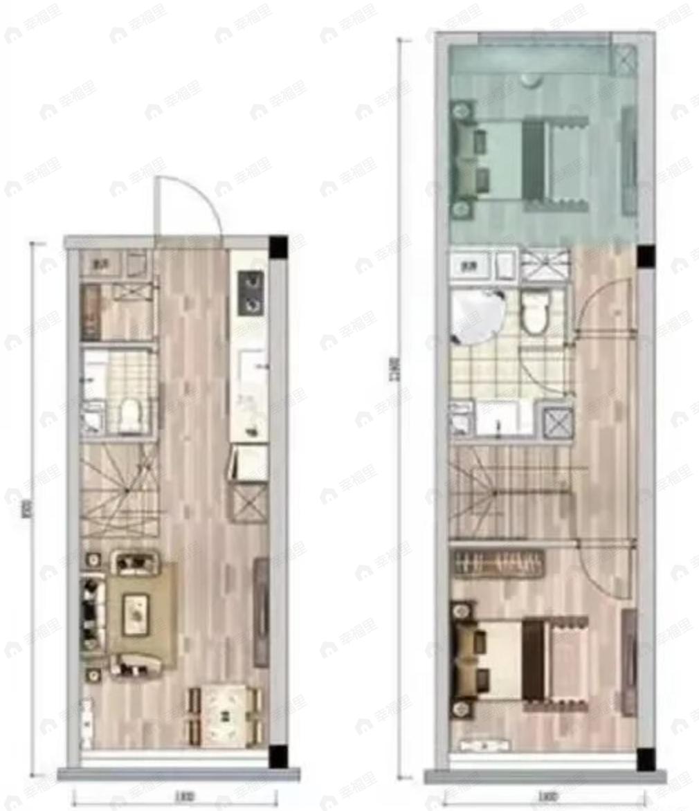 力高雍华年2室2厅2卫户型图