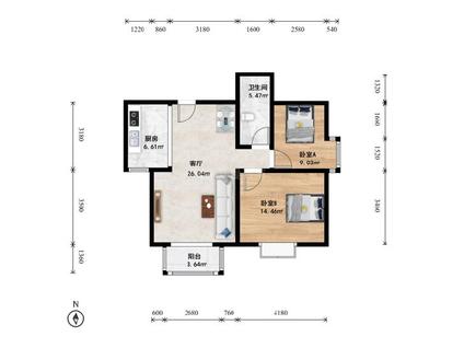 北京彩虹城(四区)2室1厅90.16平低楼层/共22层