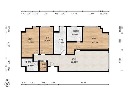 北京林肯公园(A区)3室2厅151.83平高楼层/共22层