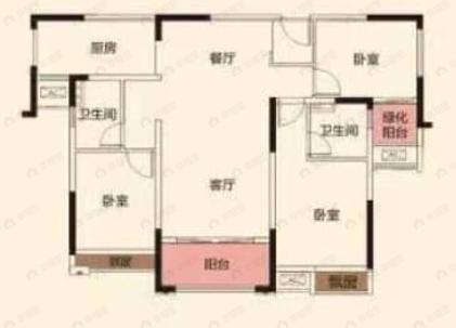 广源华府3室2厅2卫户型图