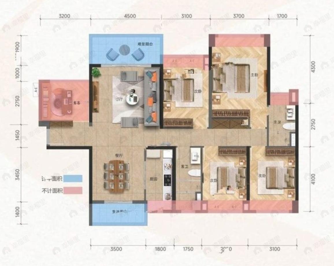 5室2厅2卫建面149平户型图
