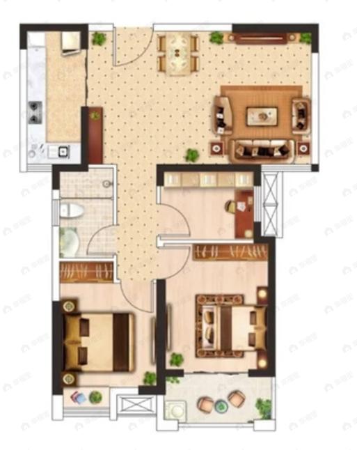 城投秀水青城3室2厅1卫户型图